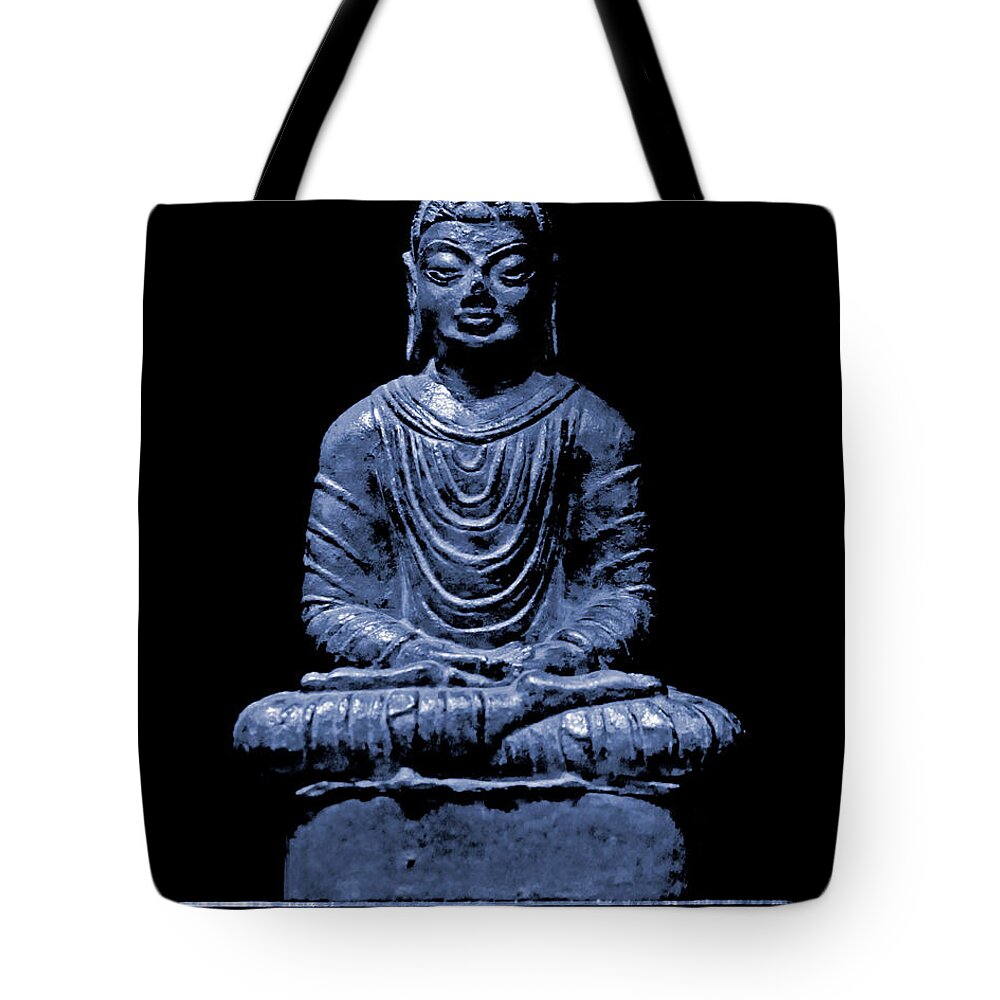 Buddha Tote Bag featuring the photograph Buddha Blue by Marisol VB