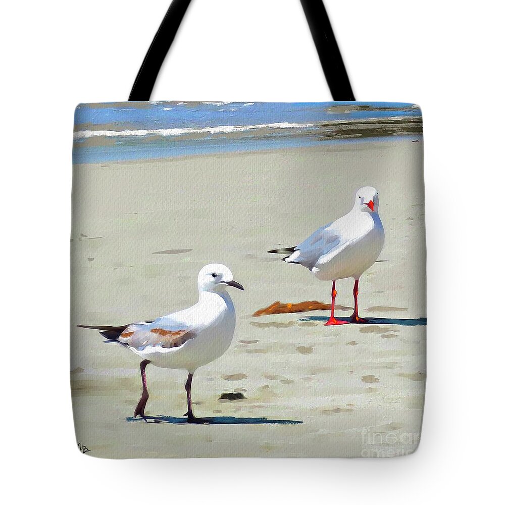 Seagulls Tote Bag featuring the painting Buddies by Tammy Lee Bradley