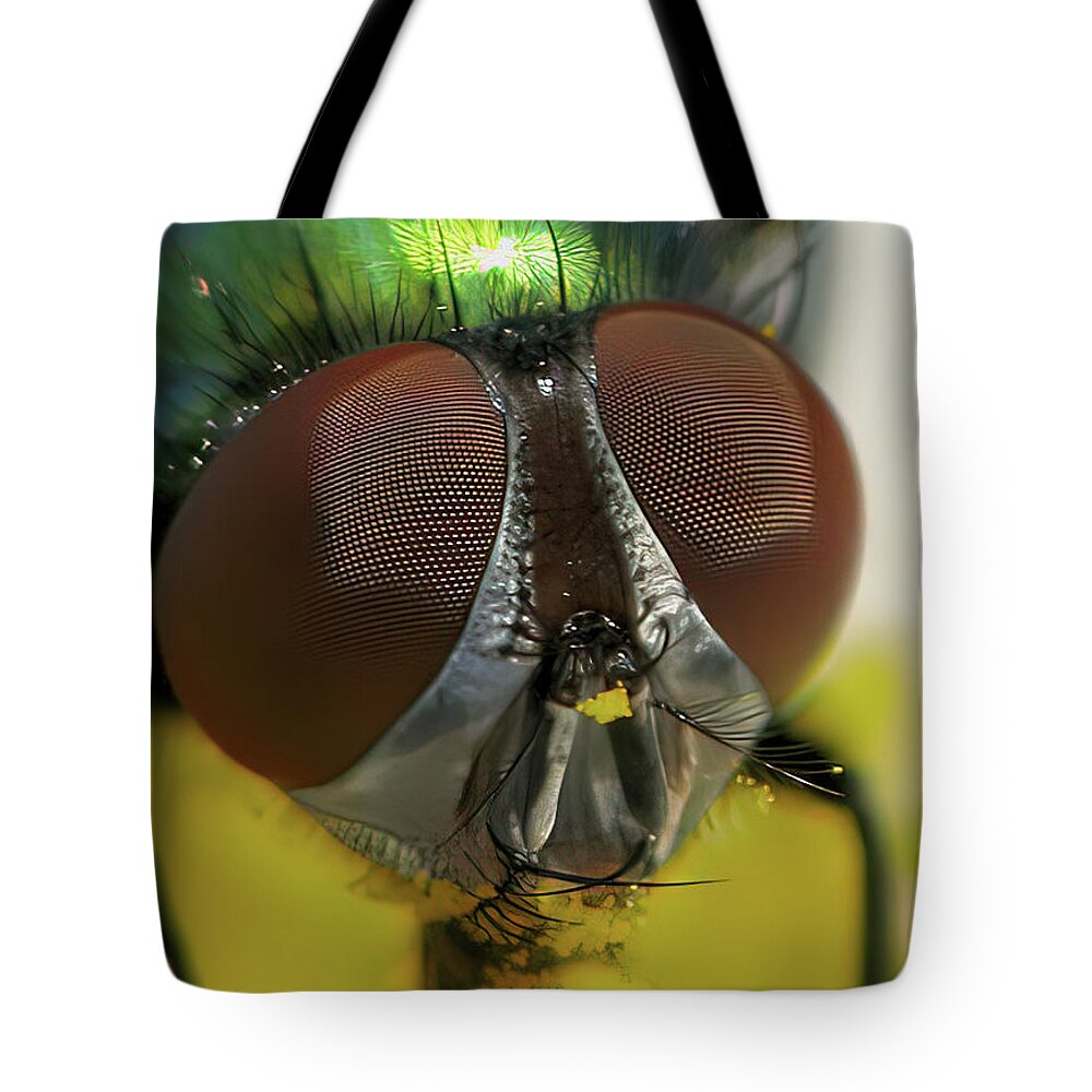 Fly Tote Bag featuring the photograph Bugged Eyed by Lens Art Photography By Larry Trager
