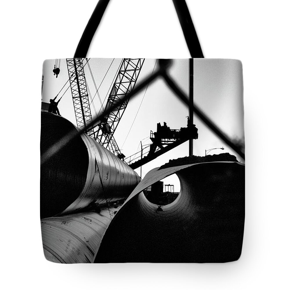 Construction Tote Bag featuring the photograph Building Blocks by Kerry Obrist
