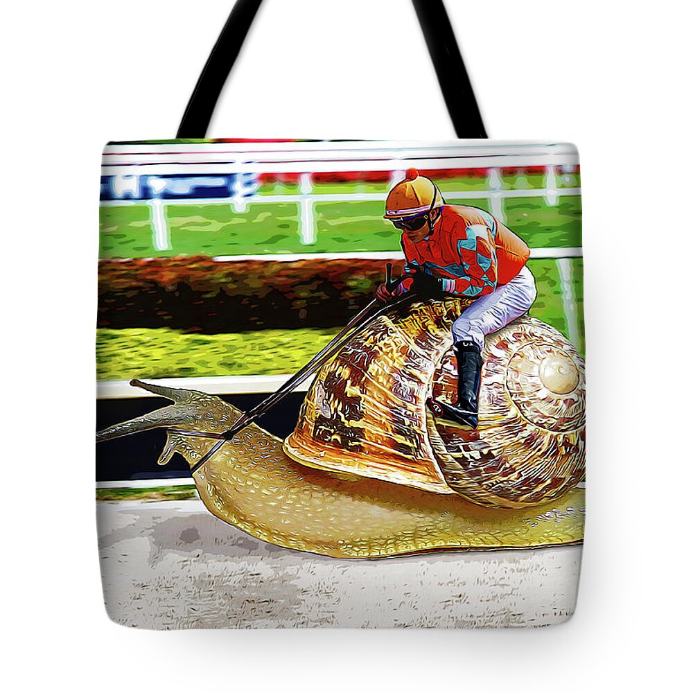 Thoroughbred Tote Bag featuring the mixed media Built for Speed by Ed Taylor