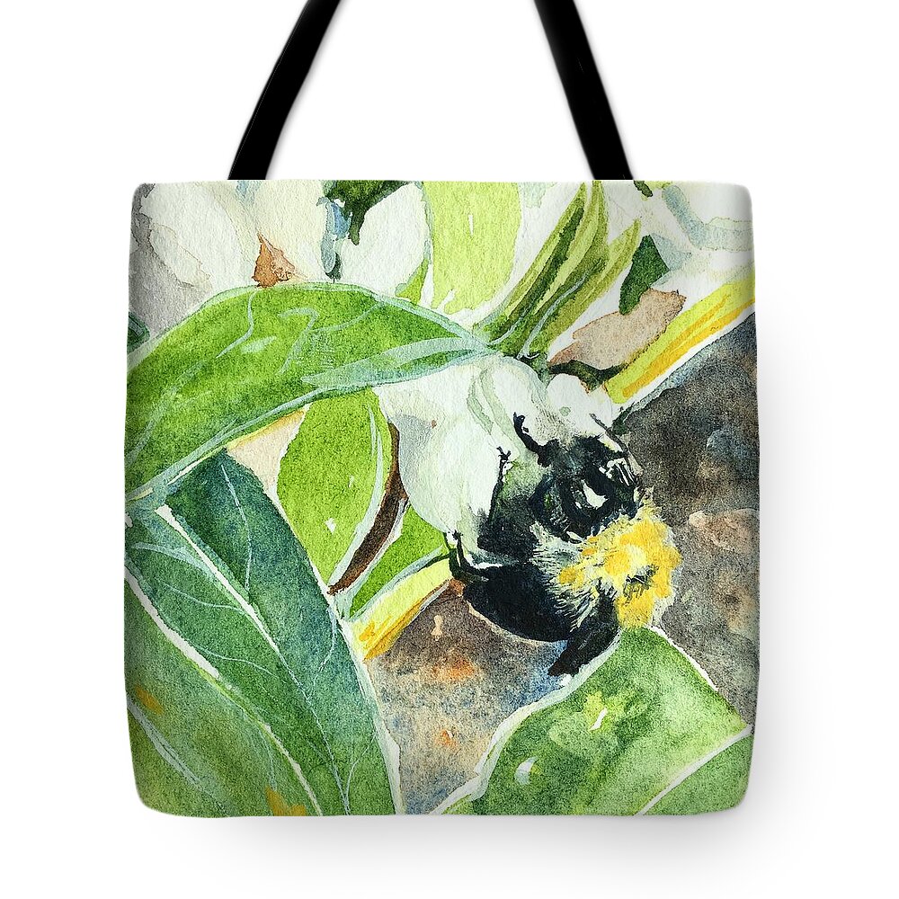 Bumblebee Tote Bag featuring the painting Bumblebee by Kellie Chasse