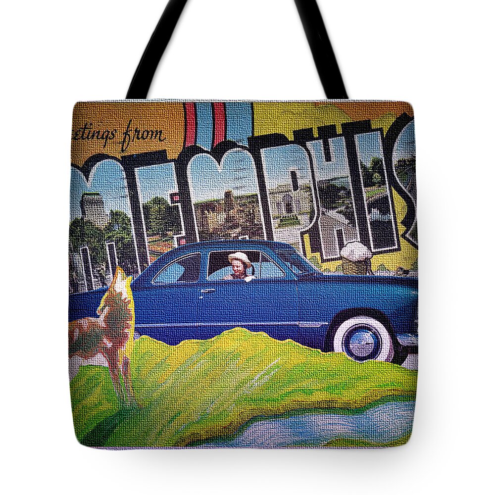 Dixie Road Trips Tote Bag featuring the digital art Dixie Road Trips / Memphis by David Squibb