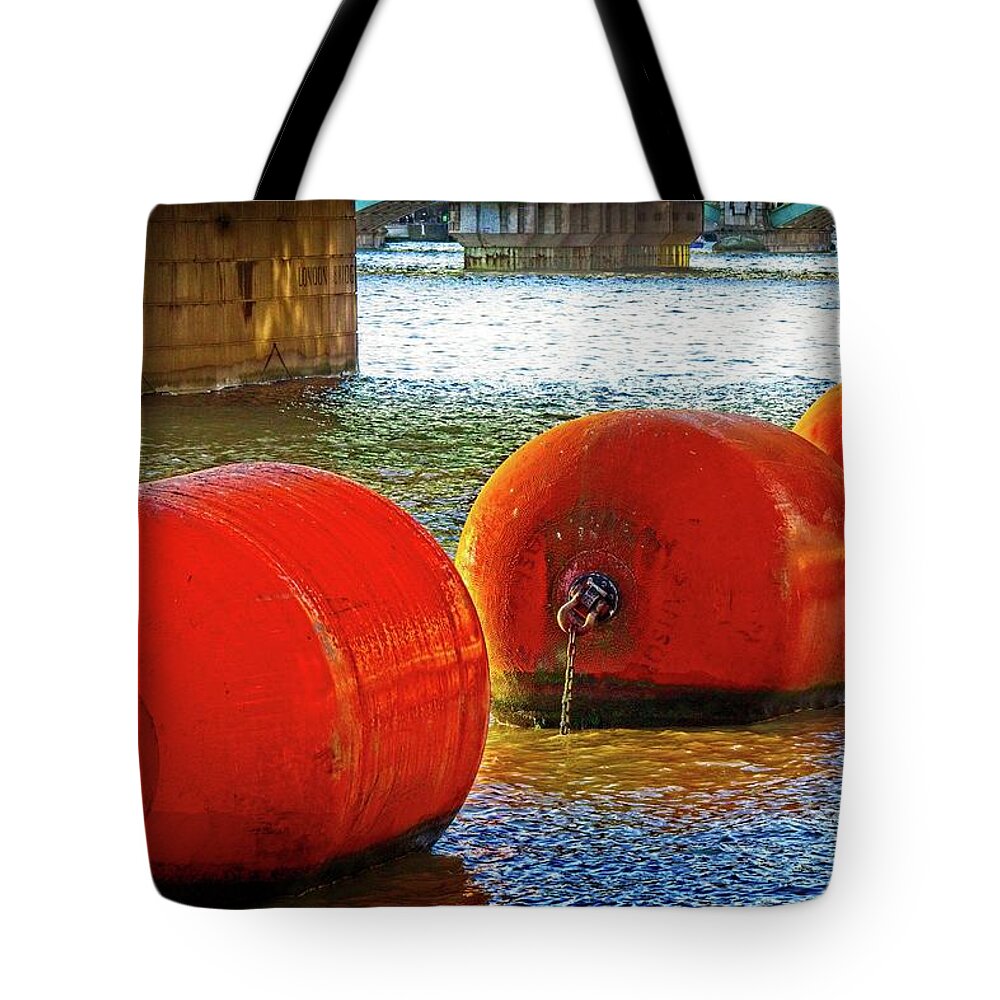 Floating Tote Bag featuring the photograph Buoys Ahoy by David Desautel