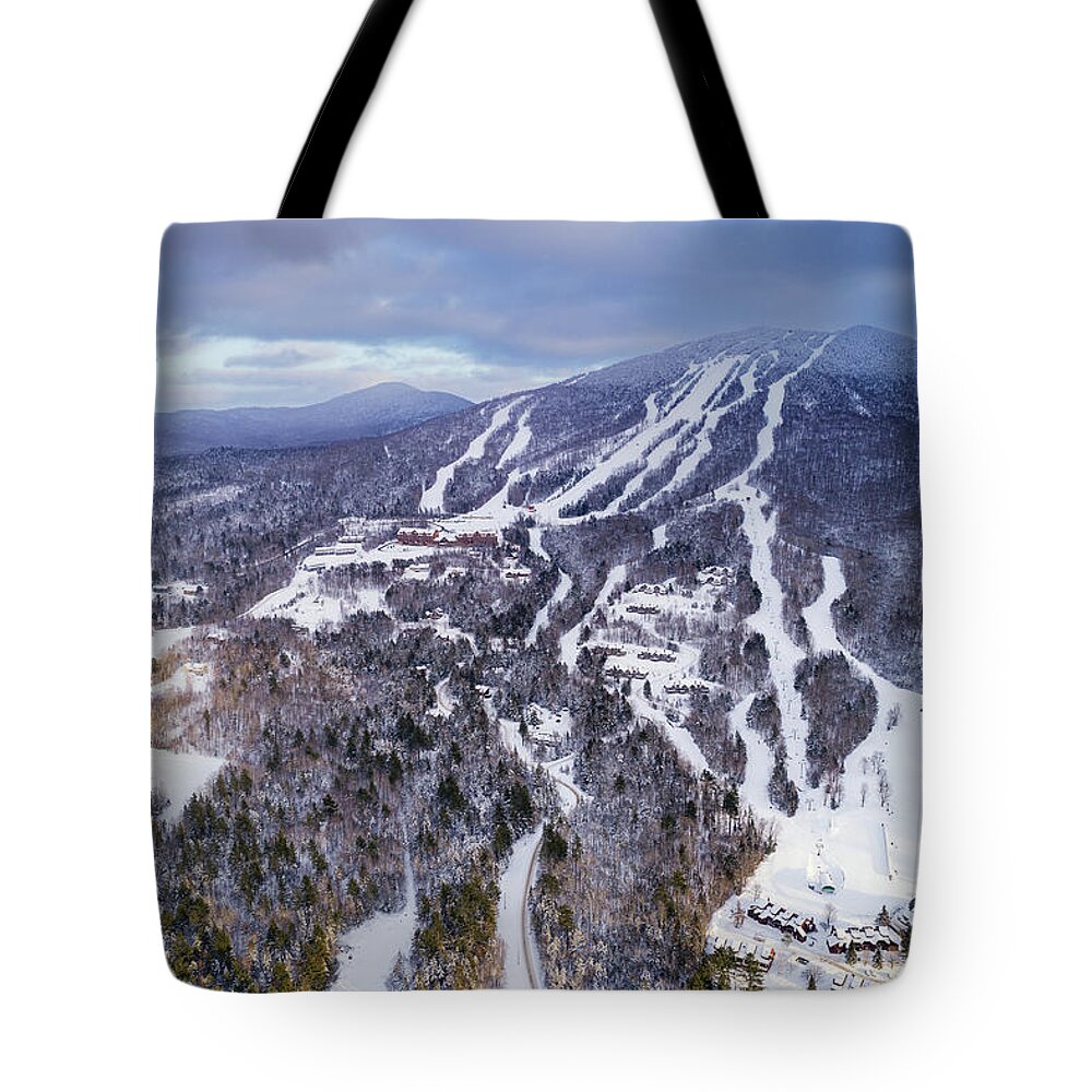 Burke Mountain Tote Bag featuring the photograph Burke Mountain #2 - March 2020 by John Rowe