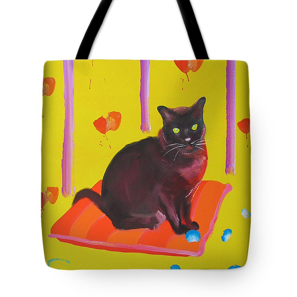 Cat Tote Bag featuring the painting Burmese Cat by Charles Stuart