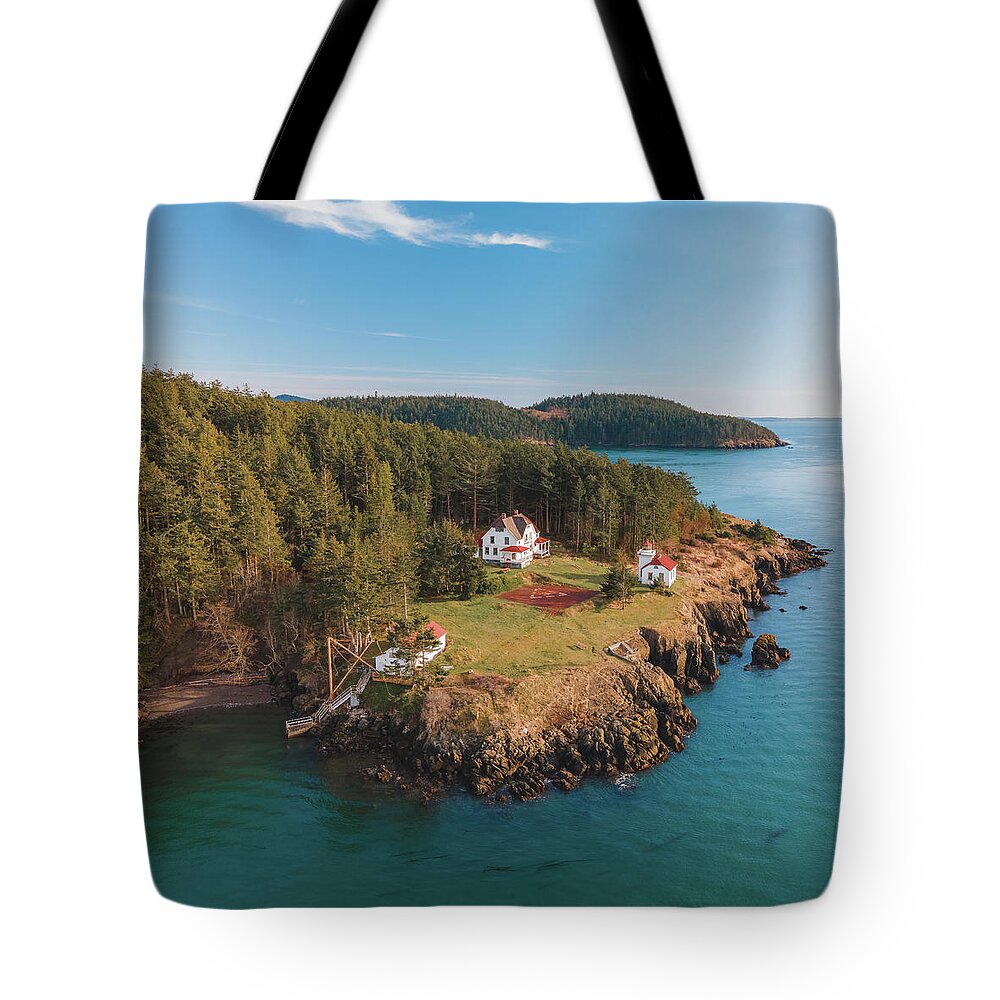 Lighthouse Tote Bag featuring the photograph Burrows Island Lighthouse #3 by Michael Rauwolf