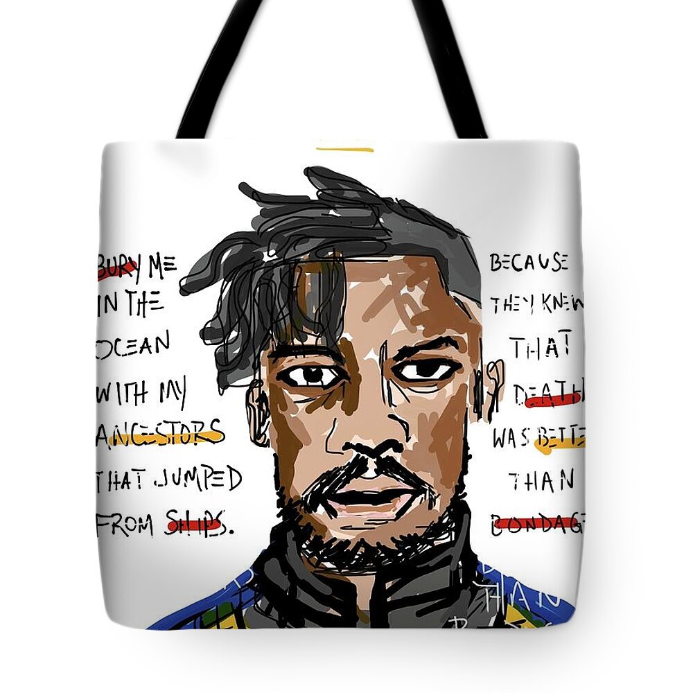  Tote Bag featuring the painting Bury Me with Ancestors by Oriel Ceballos