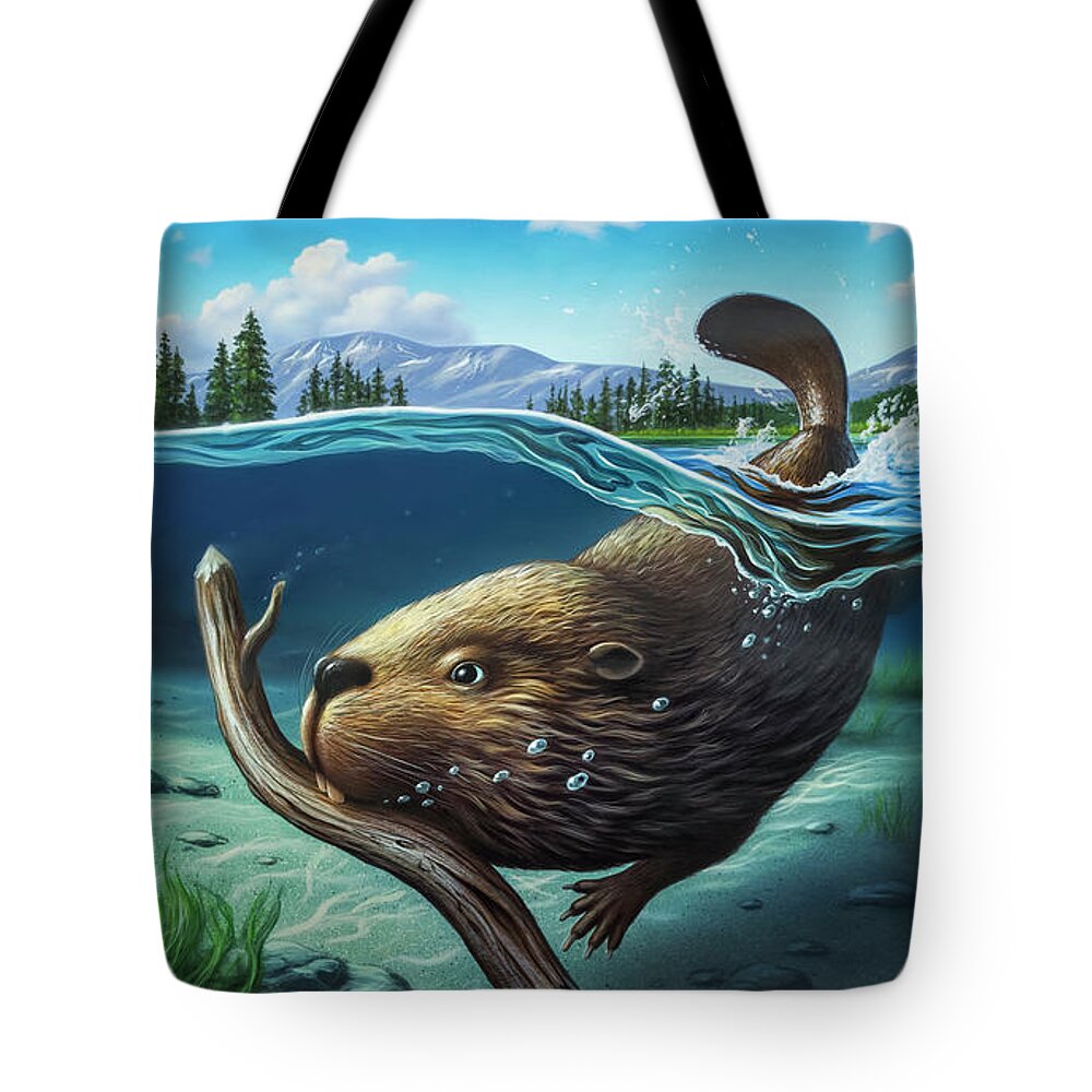 Beaver Pond Tote Bags