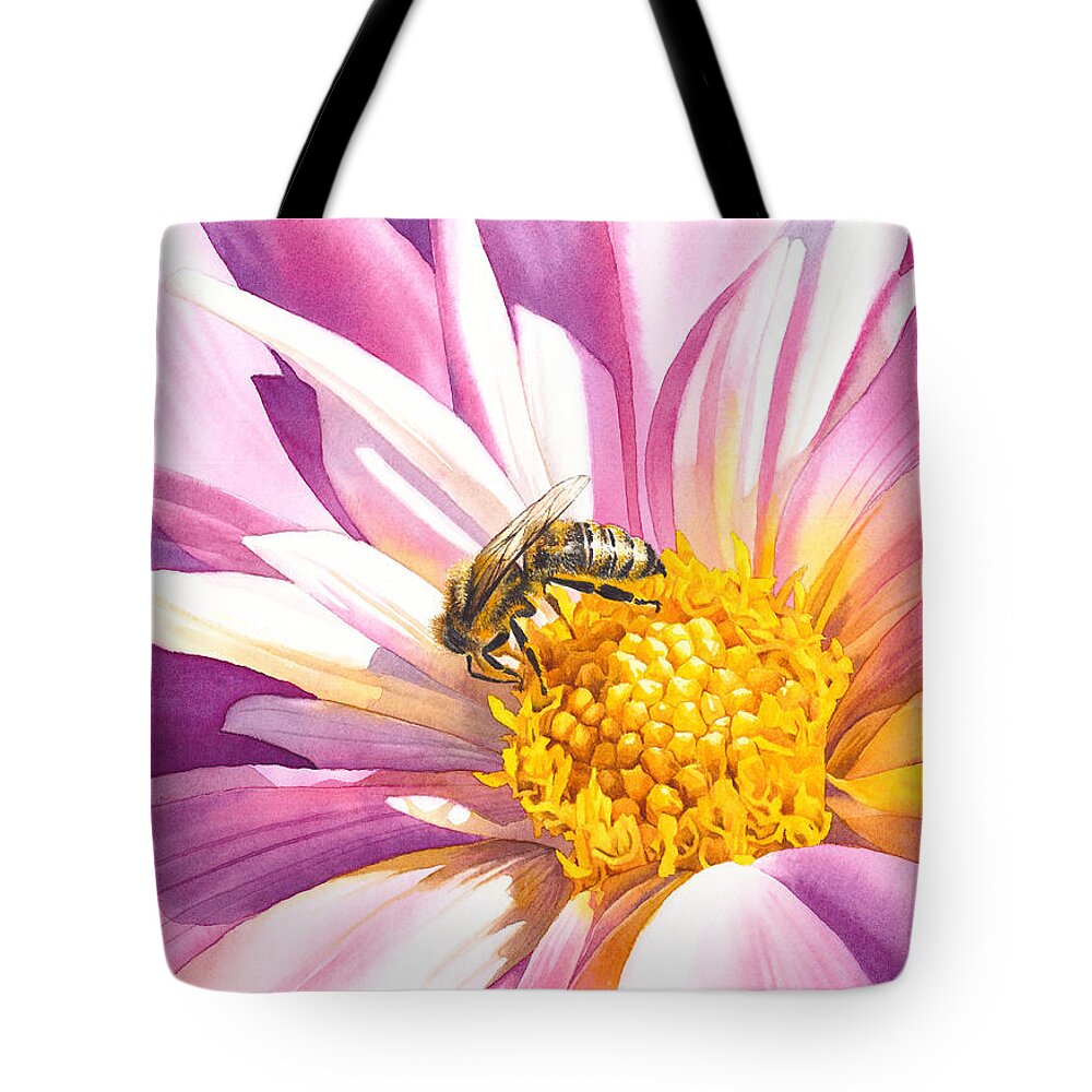 Bee Tote Bag featuring the painting Busy Bee by Espero Art