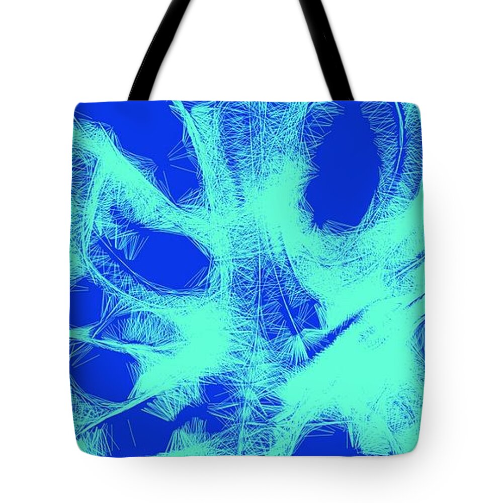Butterfly Tote Bag featuring the digital art Buterfly blue by Ljev Rjadcenko