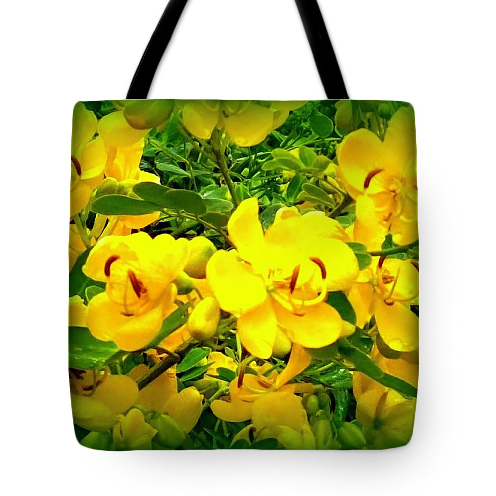 Buttercups Tote Bag featuring the photograph Buttercups Party by VIVA Anderson