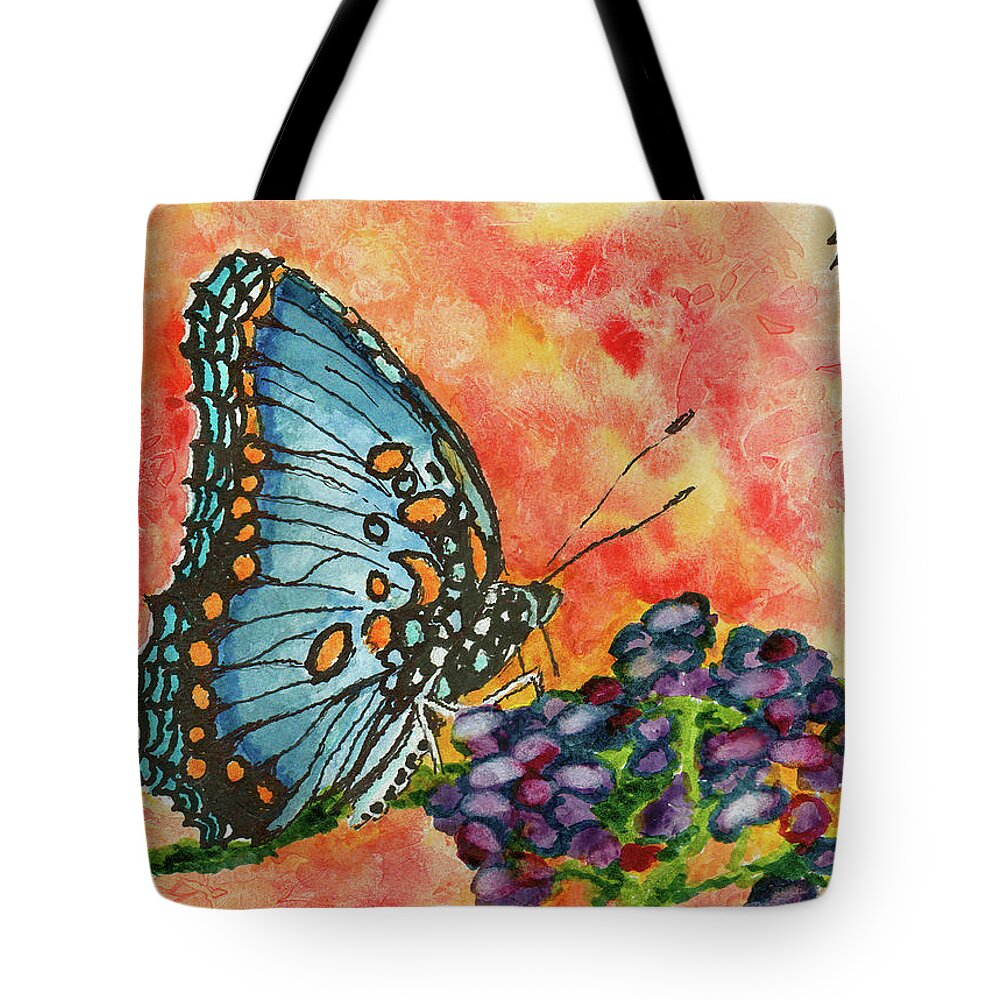 Butterfly Tote Bag featuring the painting Butterfly #200518 by Sam Sidders