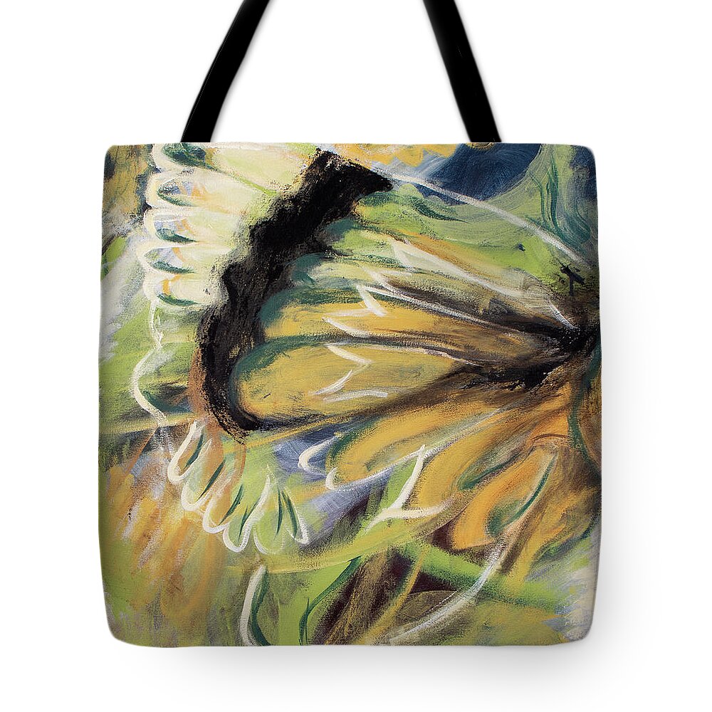 Butterfly Tote Bag featuring the painting Butterfly Abstract by Pamela Schwartz