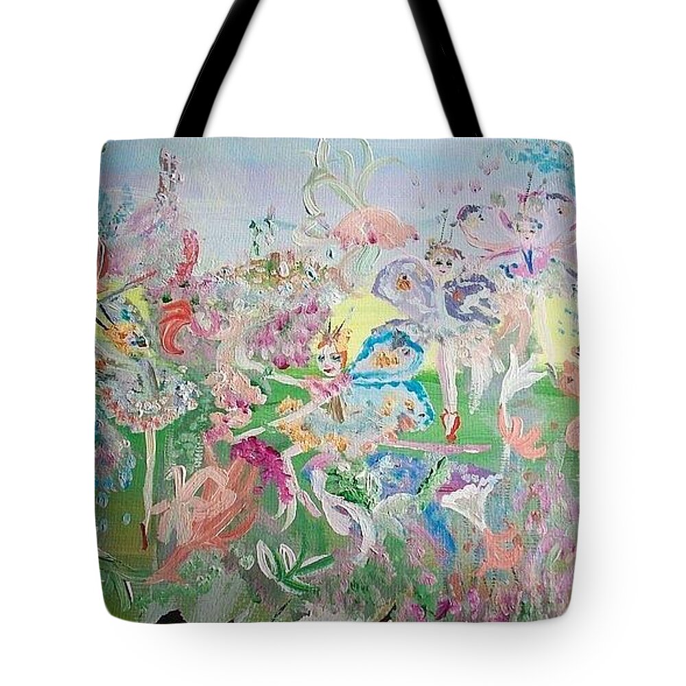 Butterfly Tote Bag featuring the painting Butterfly Ballet Reflectance by Judith Desrosiers