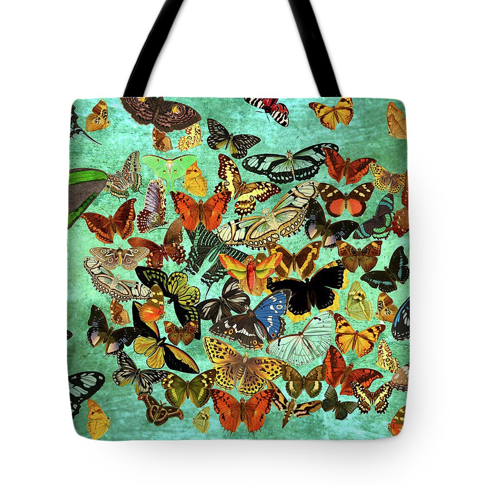 Butterfly Tote Bag featuring the mixed media Butterfly Migration by Lorena Cassady