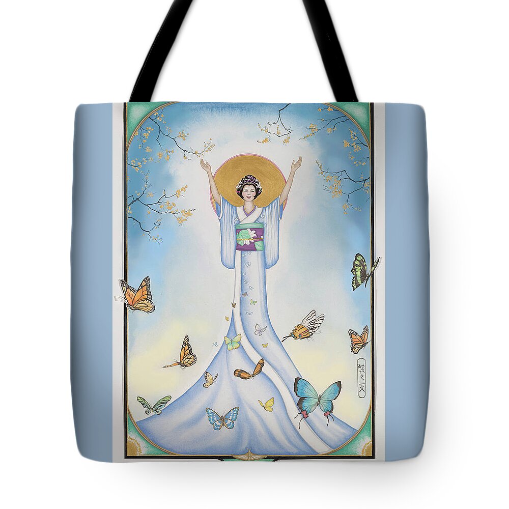Madame Butterfly Tote Bag featuring the painting Butterfly Rising by Sheilah Renaud