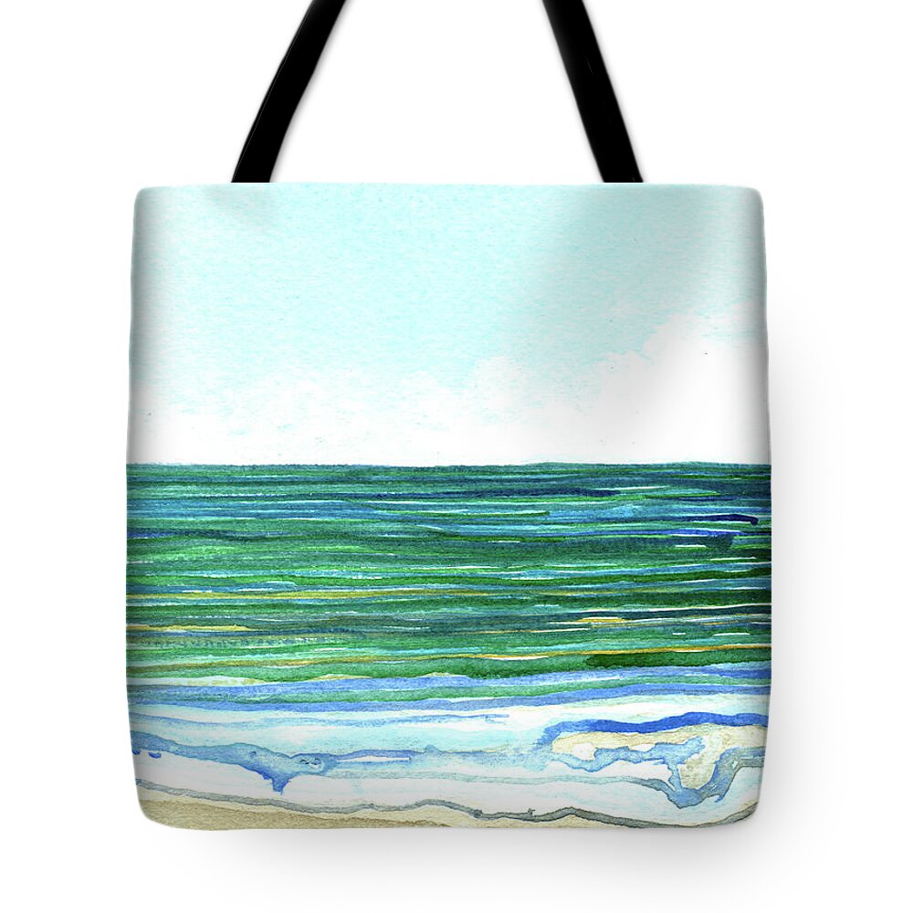 Ocean Tote Bag featuring the painting By the Ocean by Michele Fritz