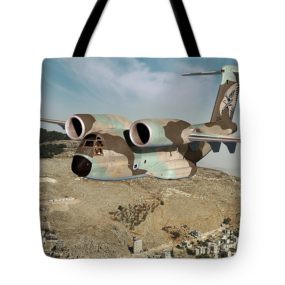 Osprey Tote Bag featuring the digital art C-14I Golyat by Custom Aviation Art