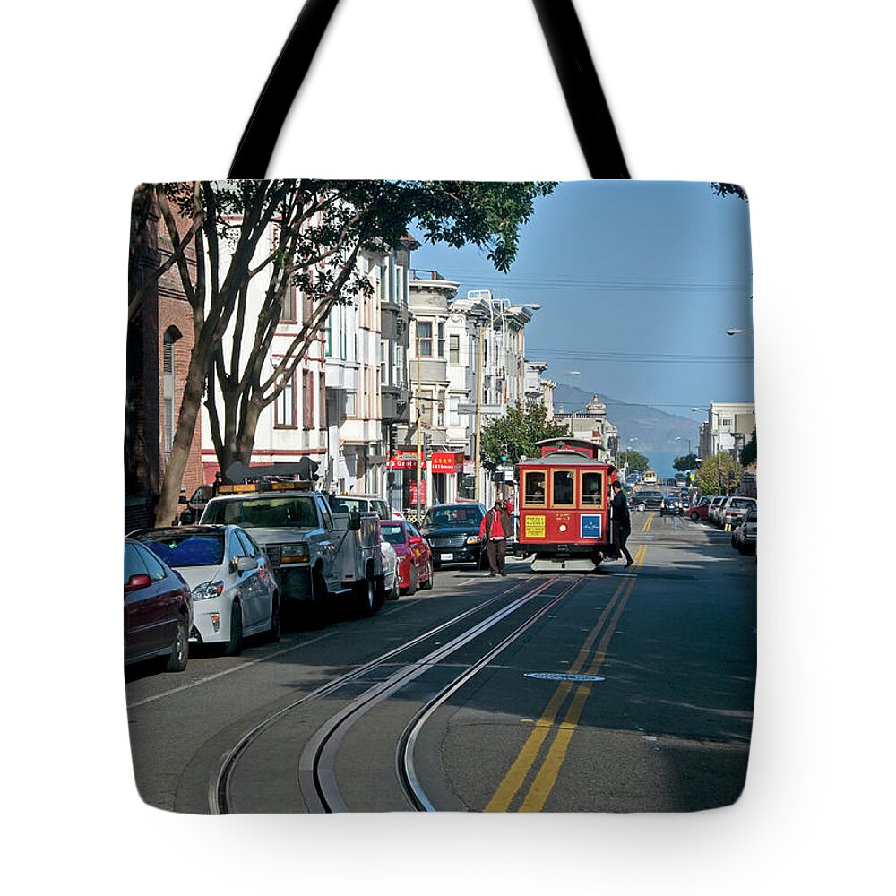 Cable Car Tote Bag featuring the photograph Cable Car by Robert Dann