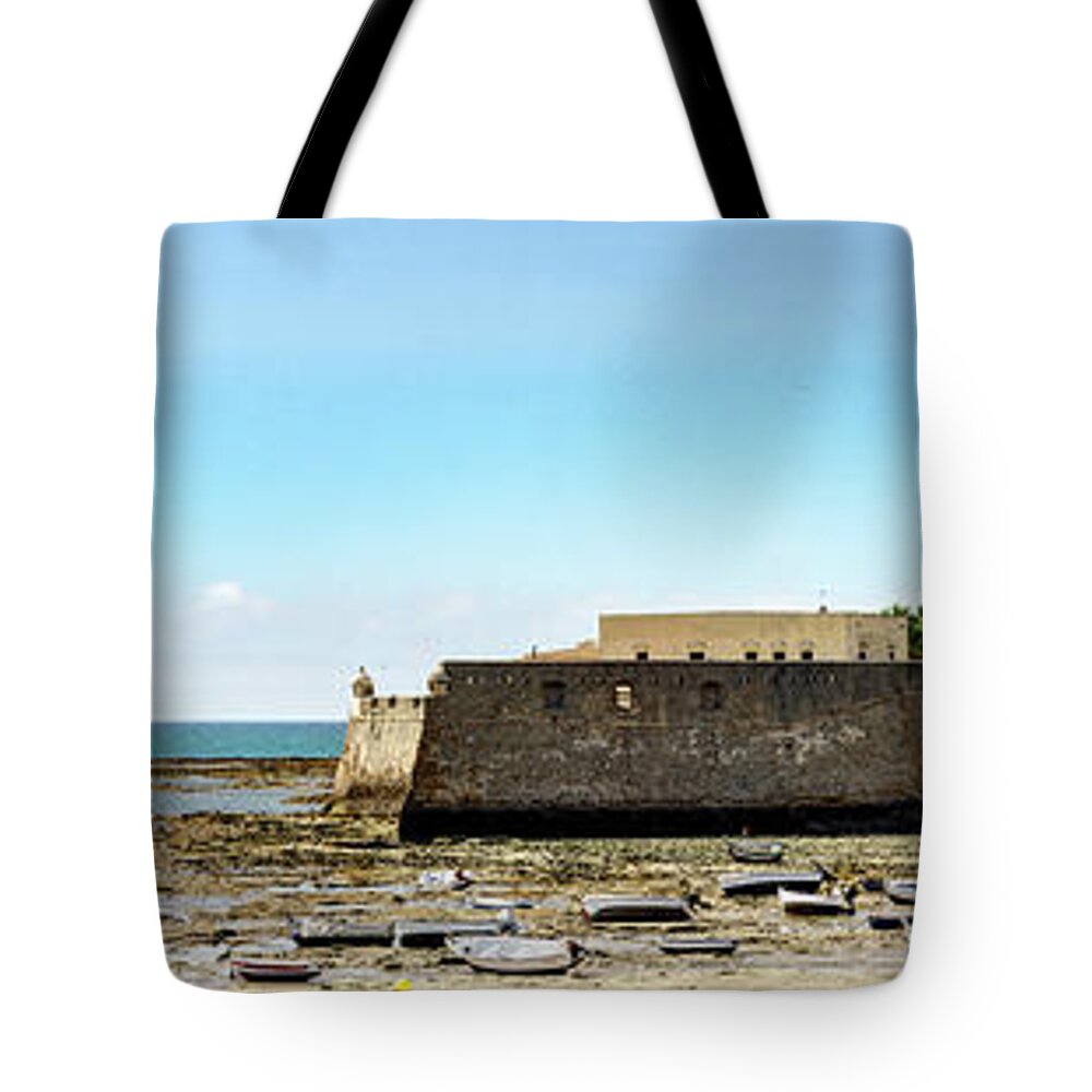 Cadiz Castle Tote Bag featuring the photograph Cadiz Castle of Saint Catherine by Weston Westmoreland