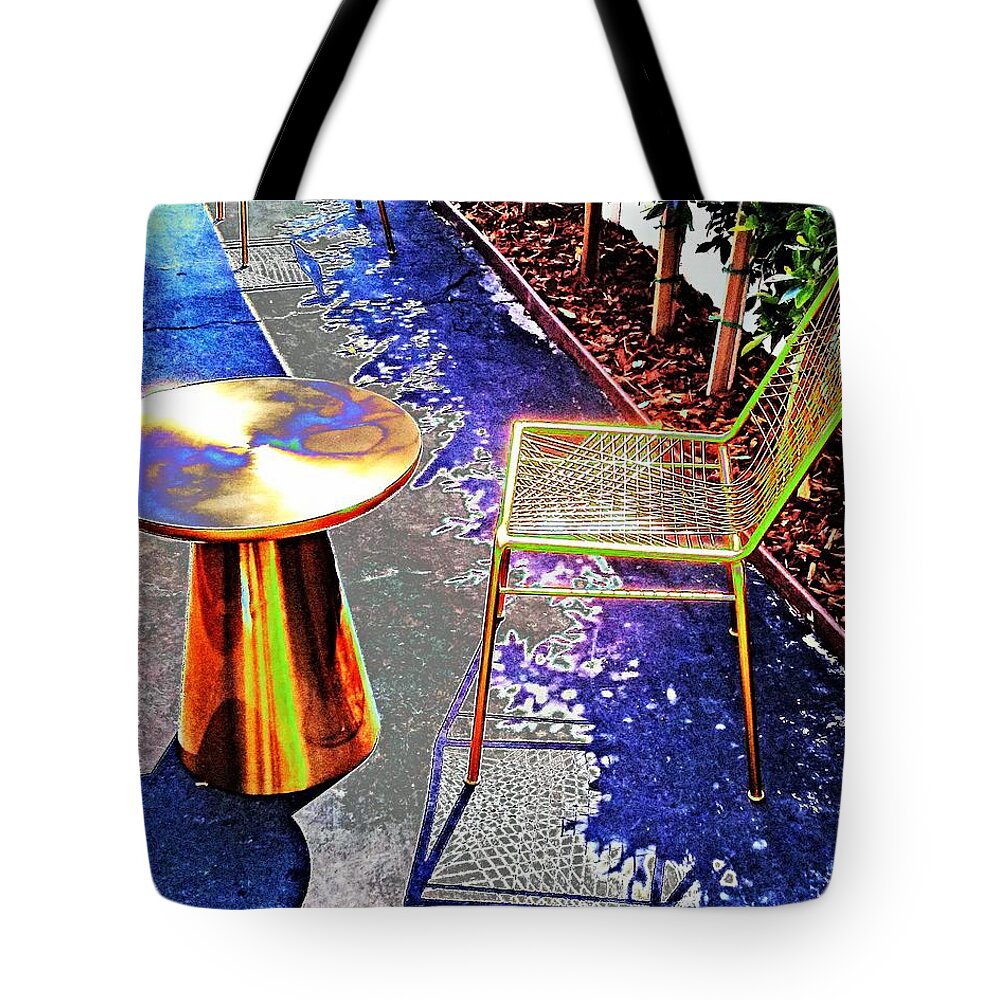 Cafe Tote Bag featuring the photograph Cafe Table by Andrew Lawrence