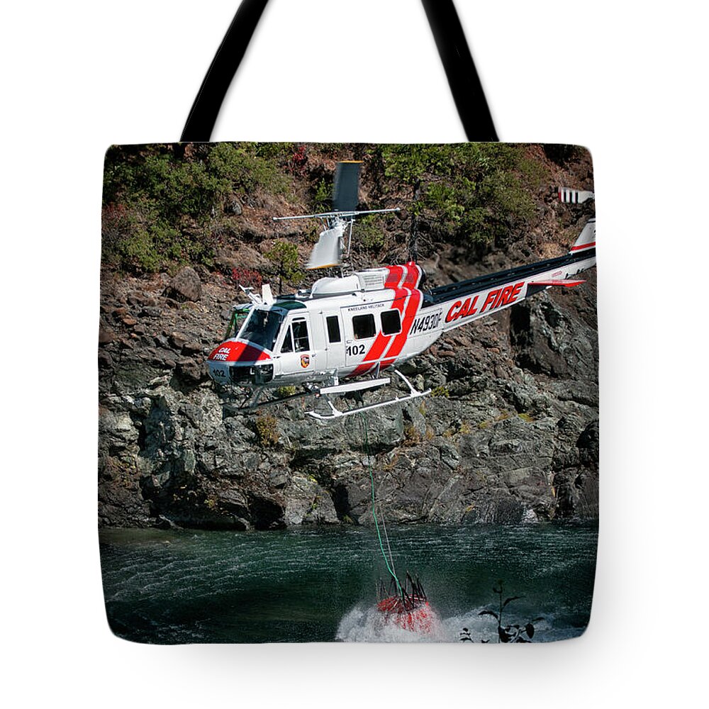 Betty Depee Tote Bag featuring the photograph Cal Fire Helicopter by Betty Depee