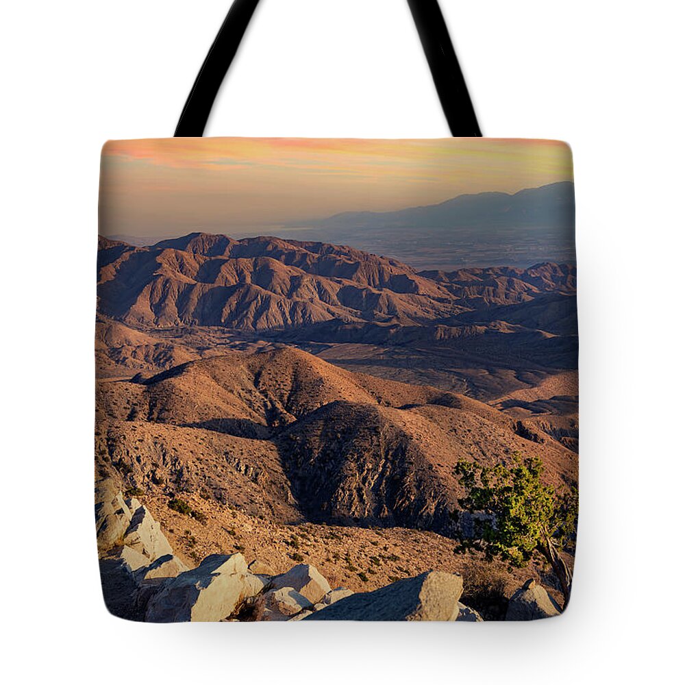 Sunset Tote Bag featuring the photograph California Mountain Sunset by Anna Marten Miro