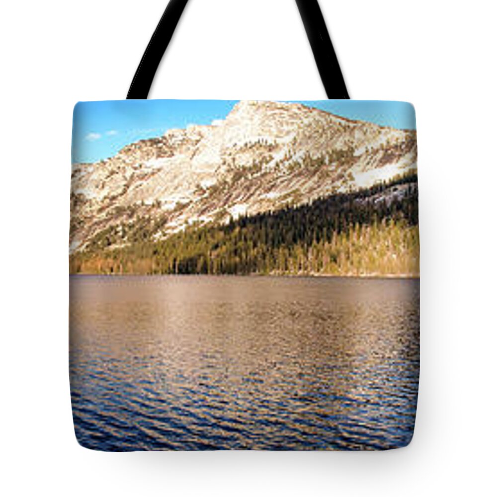 California Tote Bag featuring the photograph California Mountains Cold Lake Waters panorama by Dan Carmichael