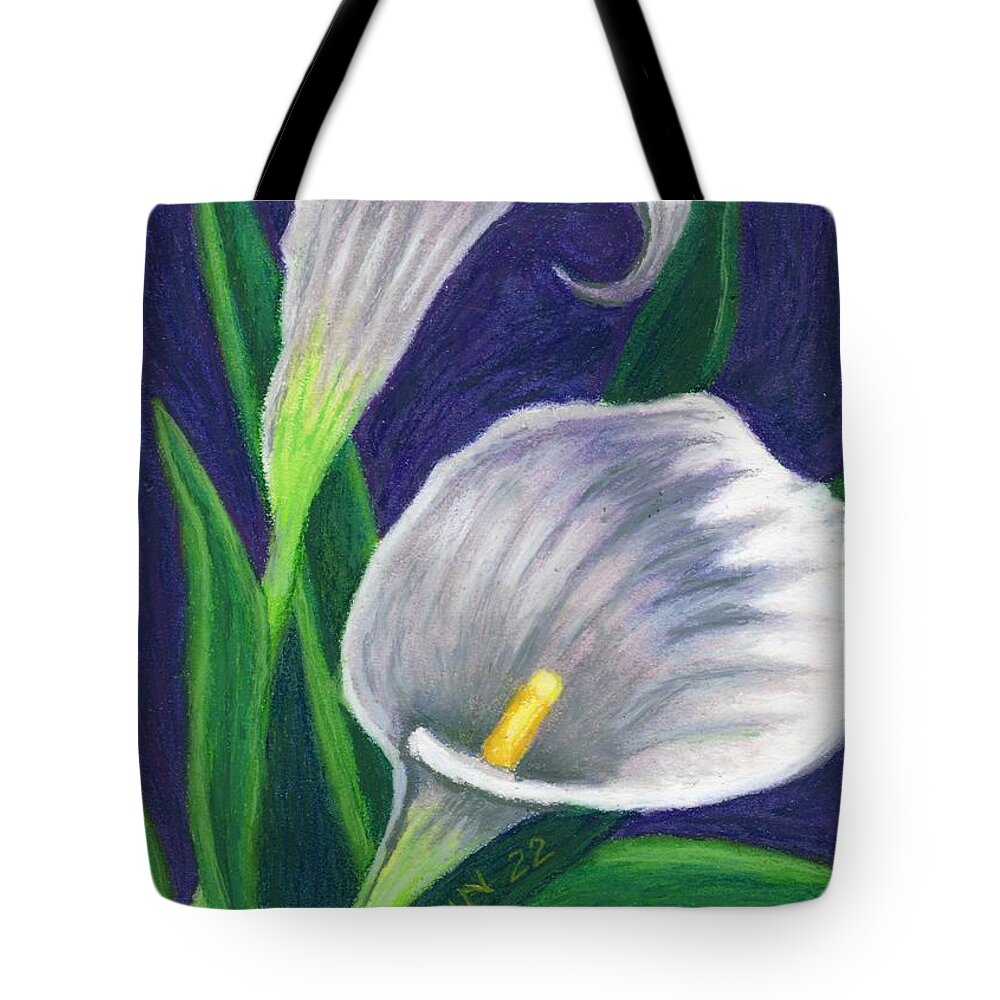 Calla Lilies Tote Bag featuring the pastel Calla Lilies 4 by Katrina Gunn