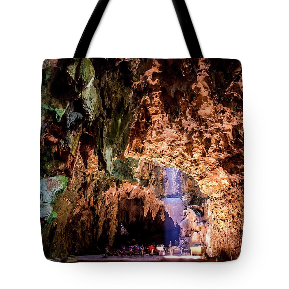 Beam Tote Bag featuring the photograph Callao Cave Church by Arj Munoz