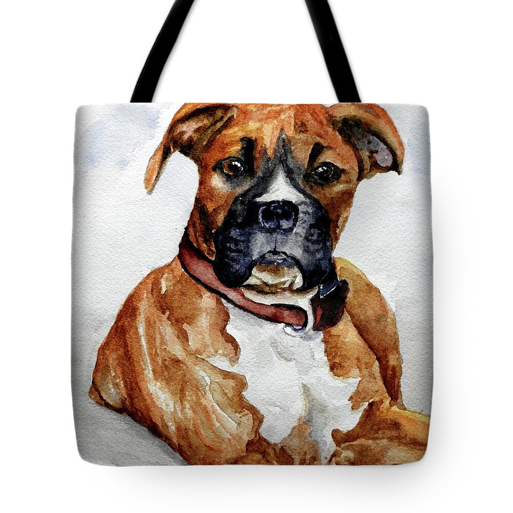 Boxer Tote Bag featuring the painting Callie by Barbara F Johnson