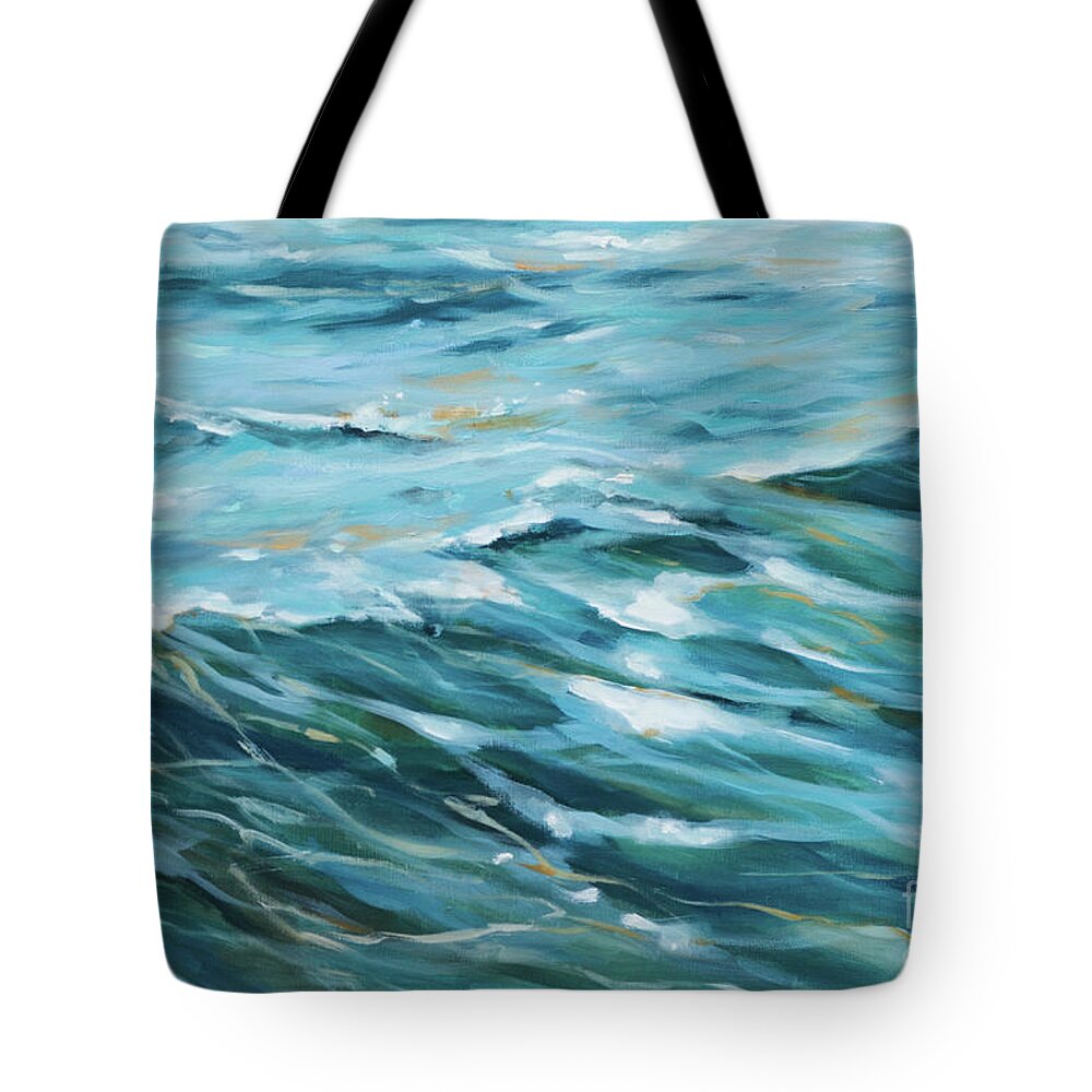 Ocean Tote Bag featuring the painting Calm Waters by Linda Olsen