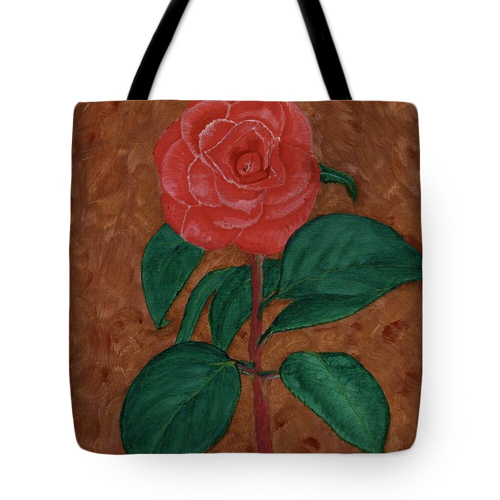 Flowers Tote Bag featuring the painting Camellia by Terry Frederick