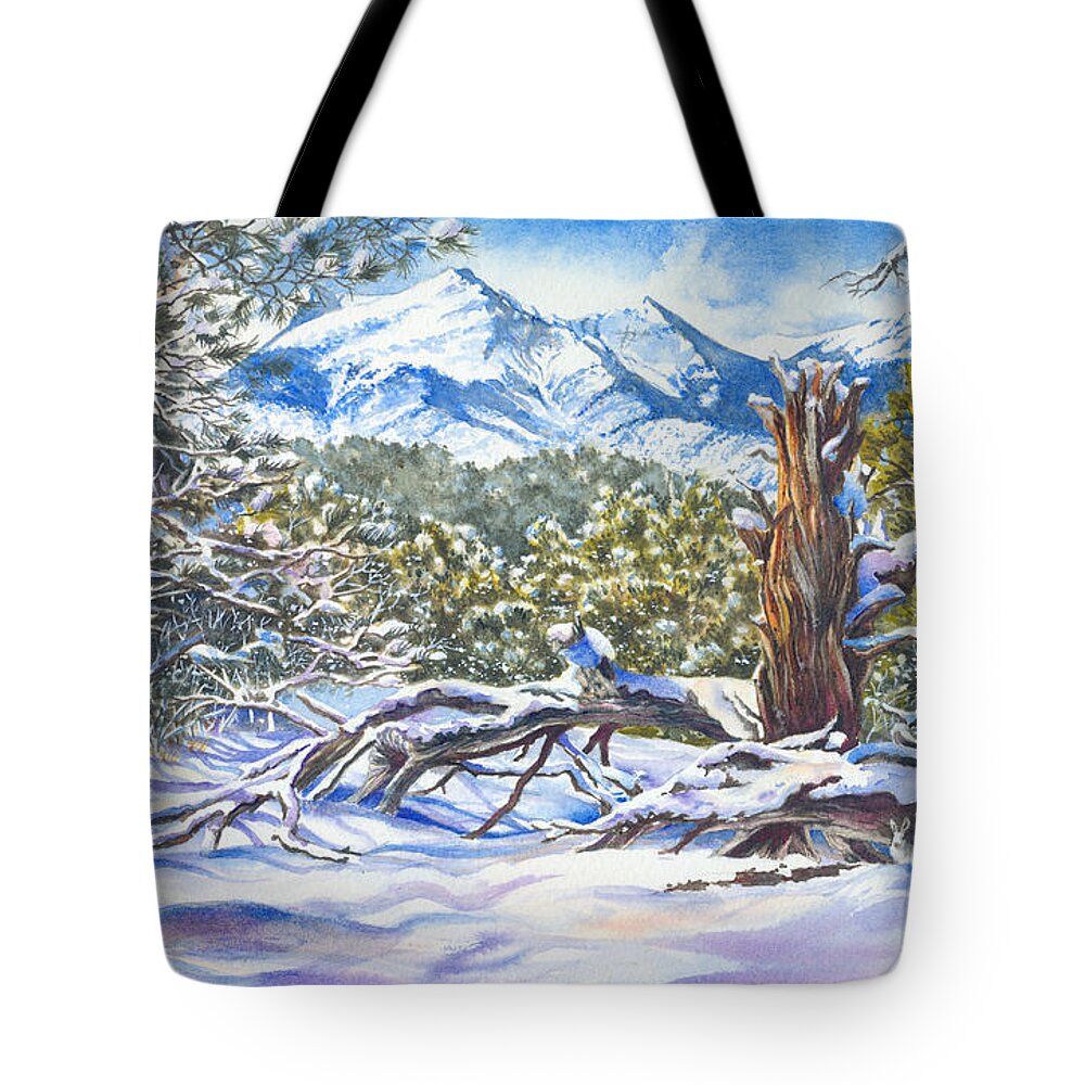 Sangre De Cristos Tote Bag featuring the painting Camouflage by Jill Westbrook