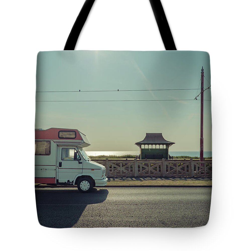 Camper Van Tote Bag featuring the photograph Camper Sun by Nick Barkworth