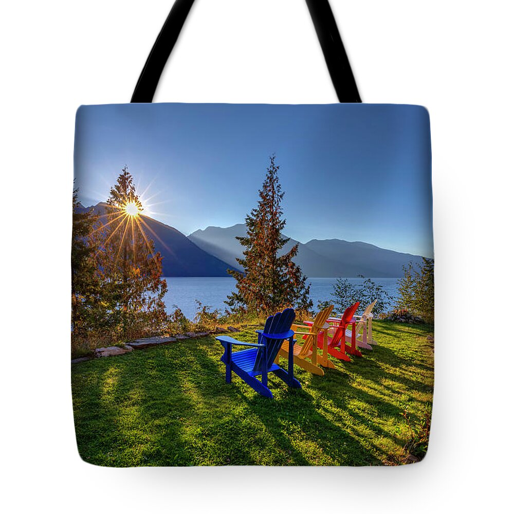 The Sentinel Tote Bag featuring the photograph Canadian Morning by Mark Kiver