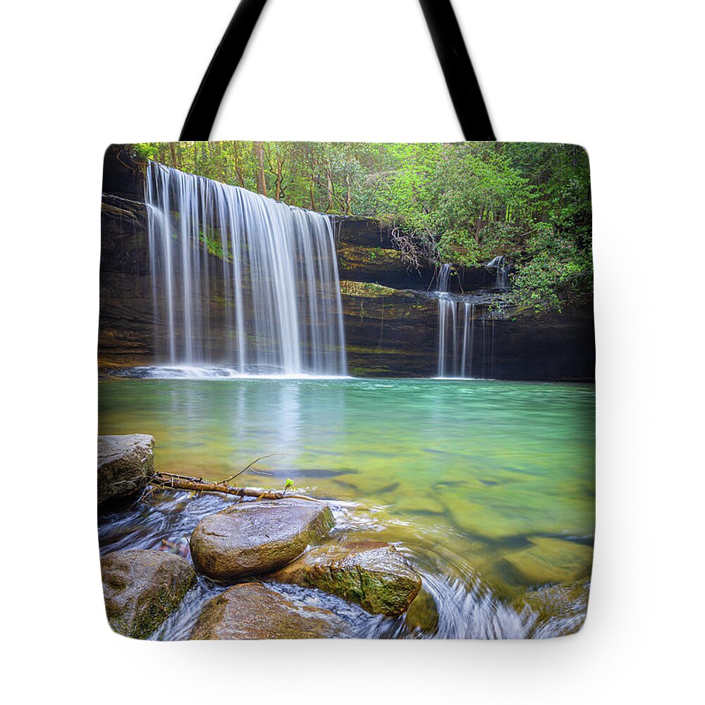 Caney Creek Falls Tote Bag featuring the photograph Caney Creek Falls Bankhead National Forest Alabama by Jordan Hill