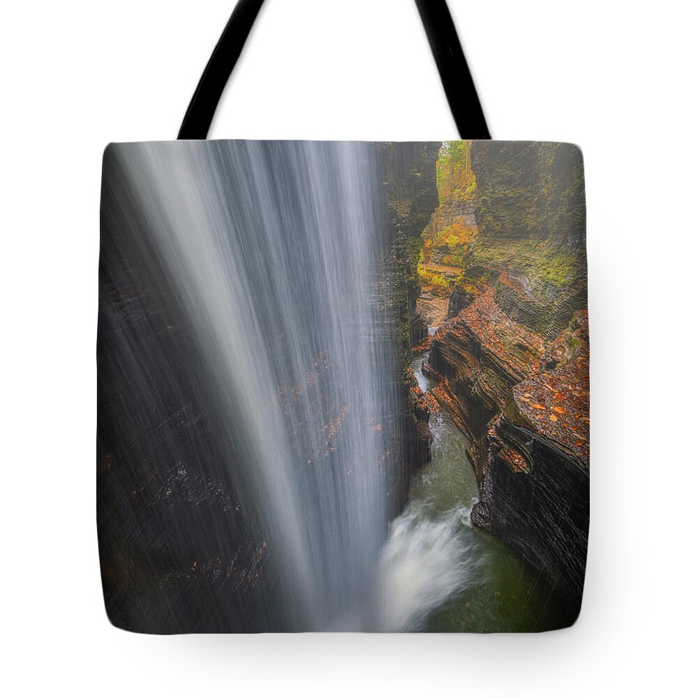 Waterfall Tote Bag featuring the photograph Canyon Cascade by Darren White