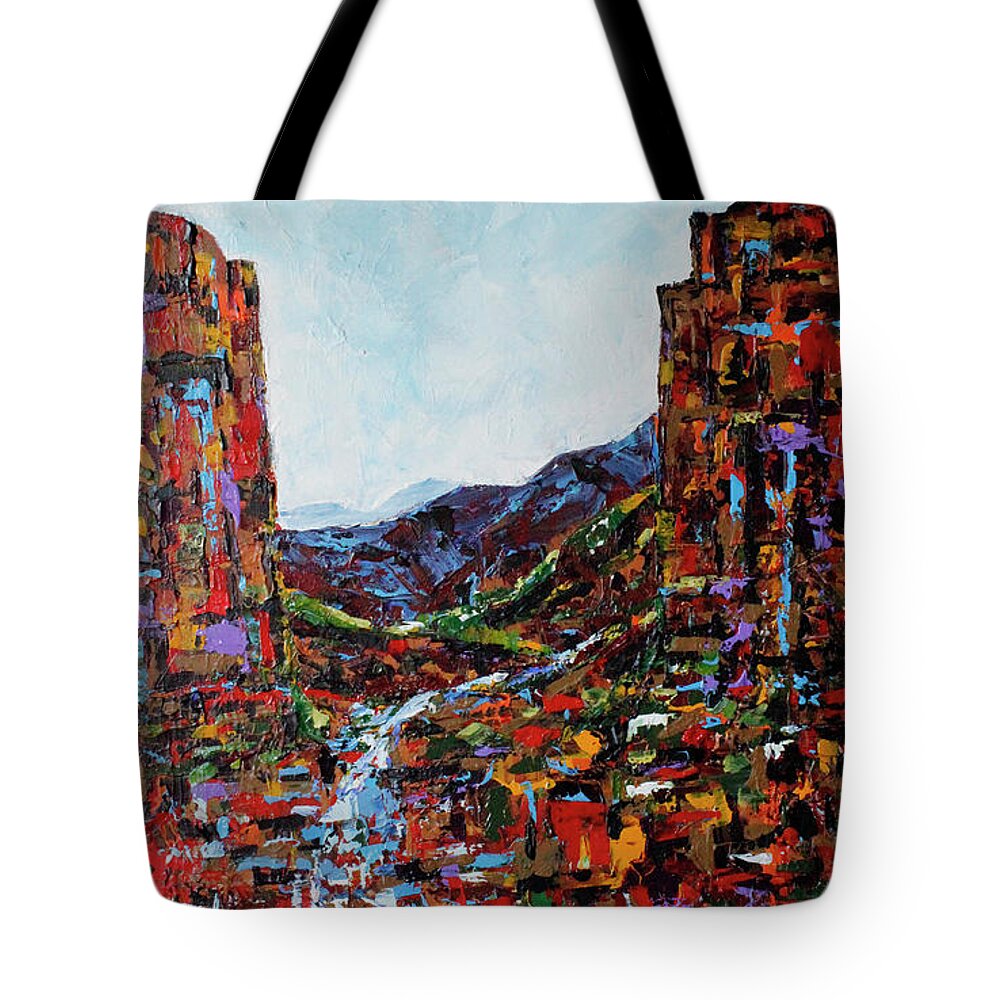 Grand Canyon Tote Bag featuring the painting Canyon Creek #2 by Lance Headlee