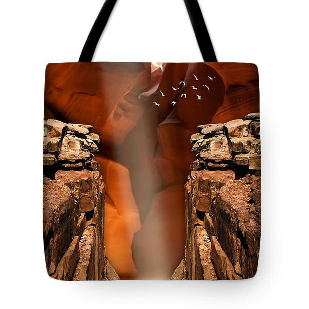 Canyon Tote Bag featuring the mixed media Canyon Dream by Marvin Blaine