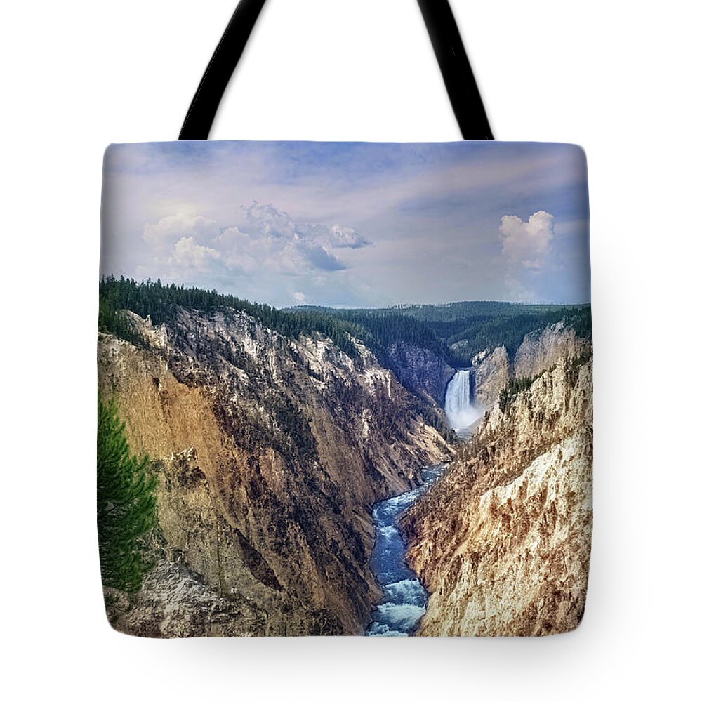 Nature Tote Bag featuring the photograph Canyon Falls by Linda Shannon Morgan
