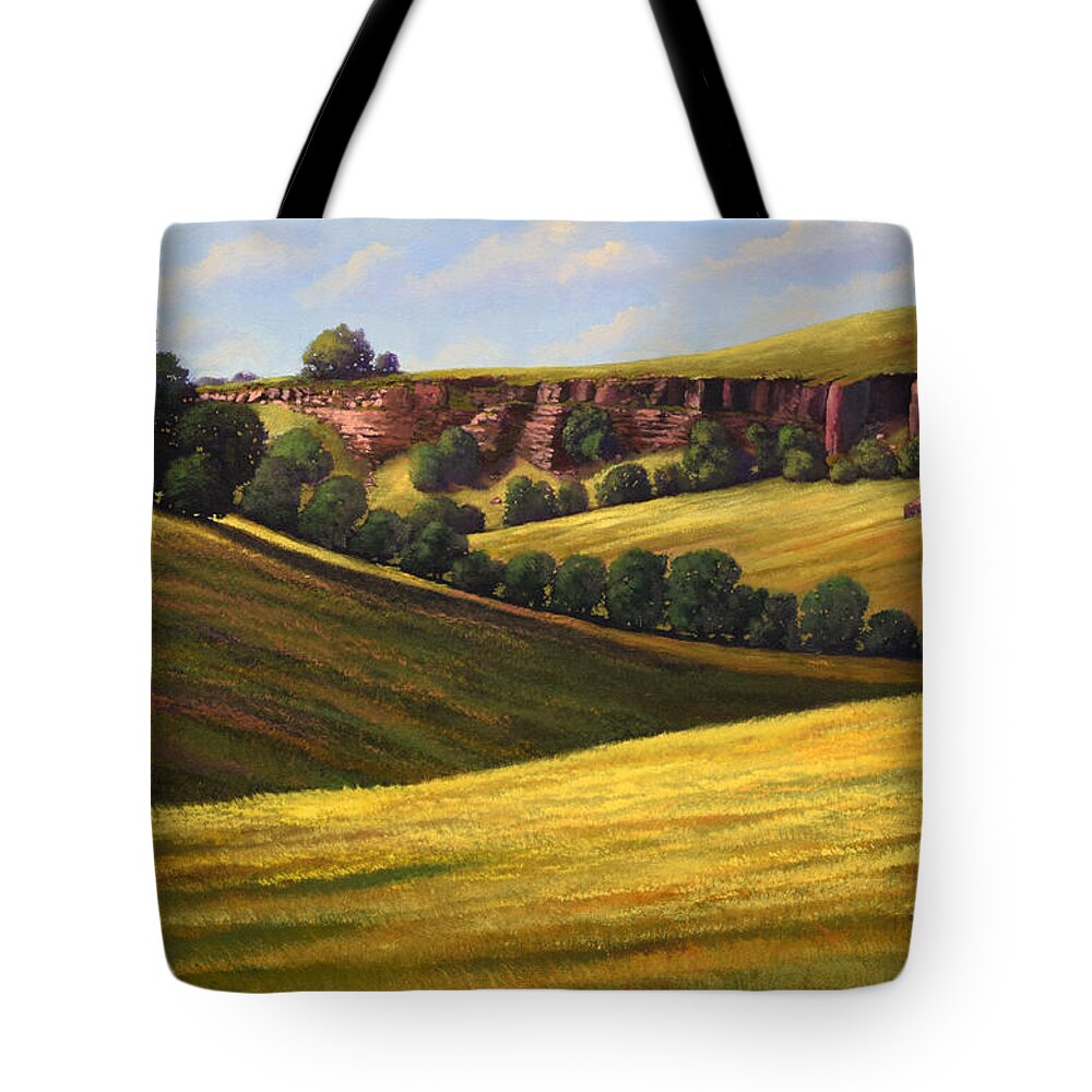 Landscape Tote Bag featuring the painting Canyon Oaks by Frank Wilson