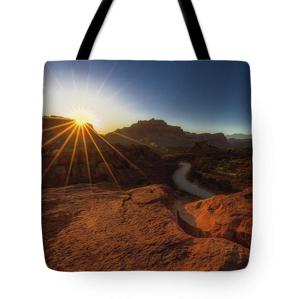 Capitol Reef National Park Tote Bag featuring the photograph Capitol Reef Sunrise by Susan Candelario