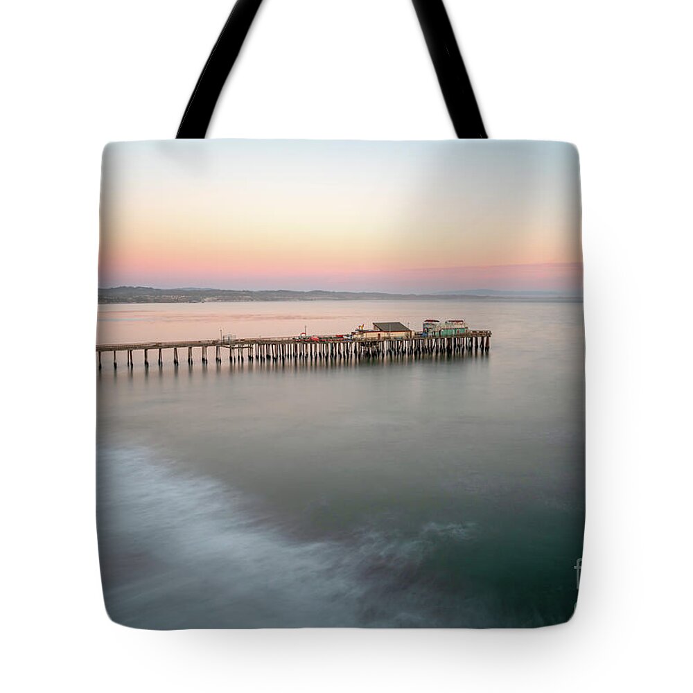 America Tote Bag featuring the photograph Capitola Wharf Pier at Sunset Photo by Paul Velgos