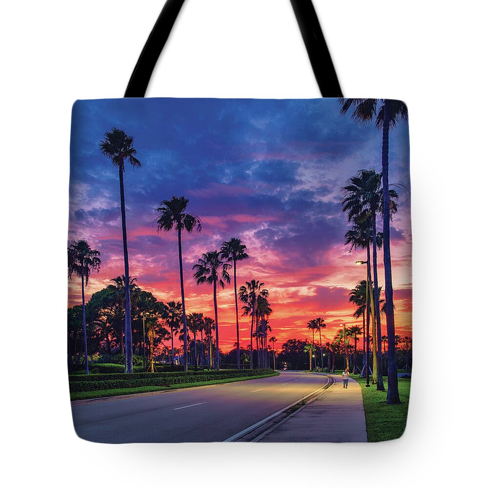 Gardens Parkway Tote Bag featuring the photograph Captivating View of Gardens Parkway, Palm Beach Gardens Florida by Kim Seng