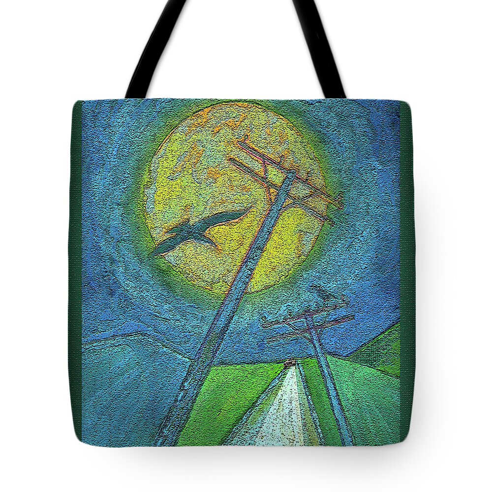 Car Chase Tote Bag featuring the digital art Car Chase / Highwaymen by David Squibb