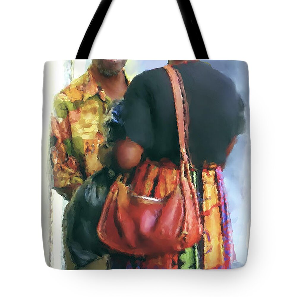 Colors Tote Bag featuring the painting Caribbean Chat by Joel Smith