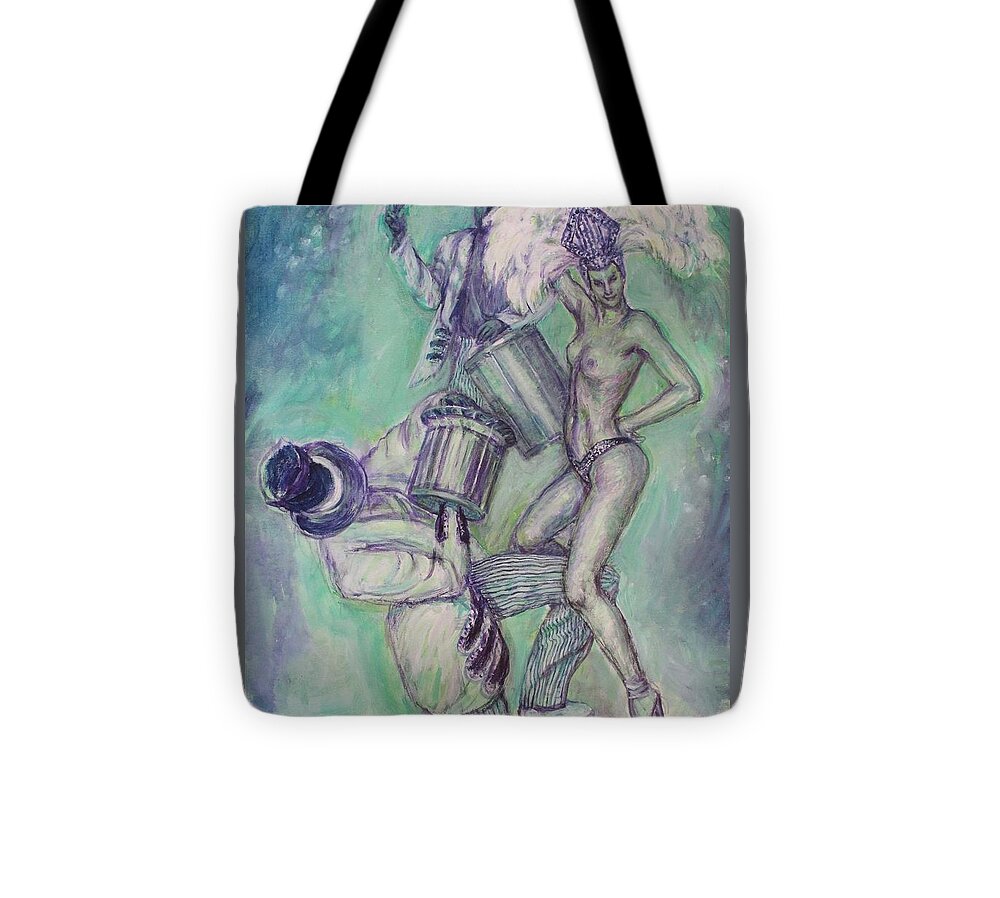 Latin Tote Bag featuring the painting Caribbean Dance by Veronica Cassell vaz