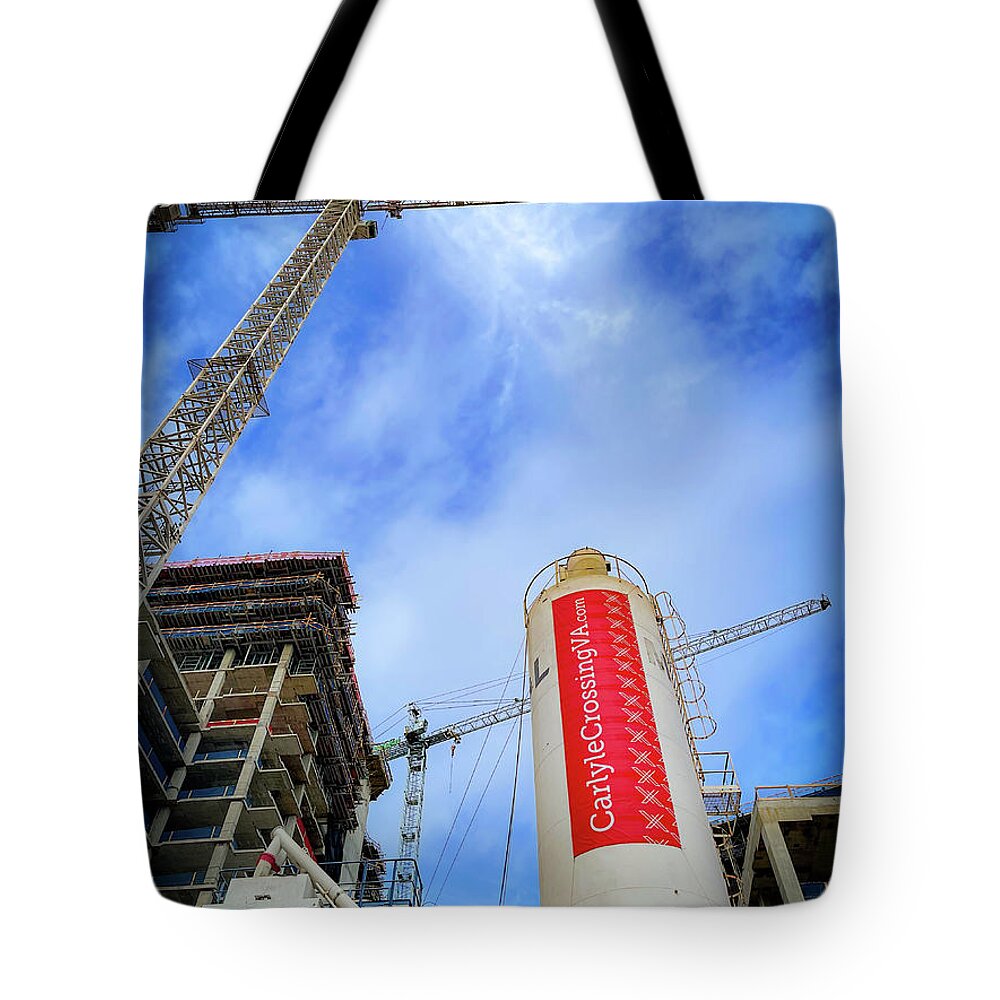 Construction Tote Bag featuring the photograph Carlyle Crossing Construction by Lora J Wilson